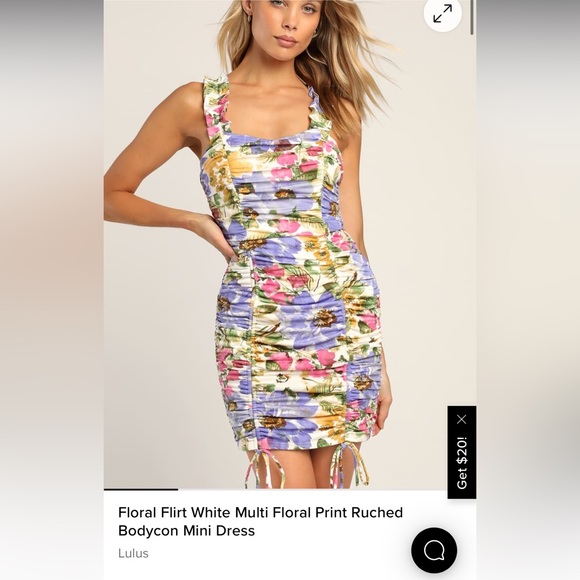 Lulu's Floral Ruched Mini Dress - Picture 2 of 8